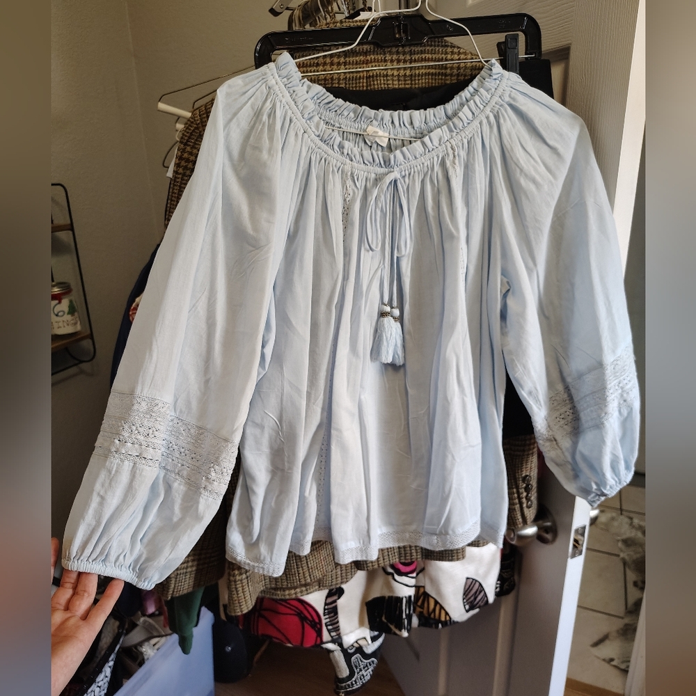 a loves a Light Blue Women's Top